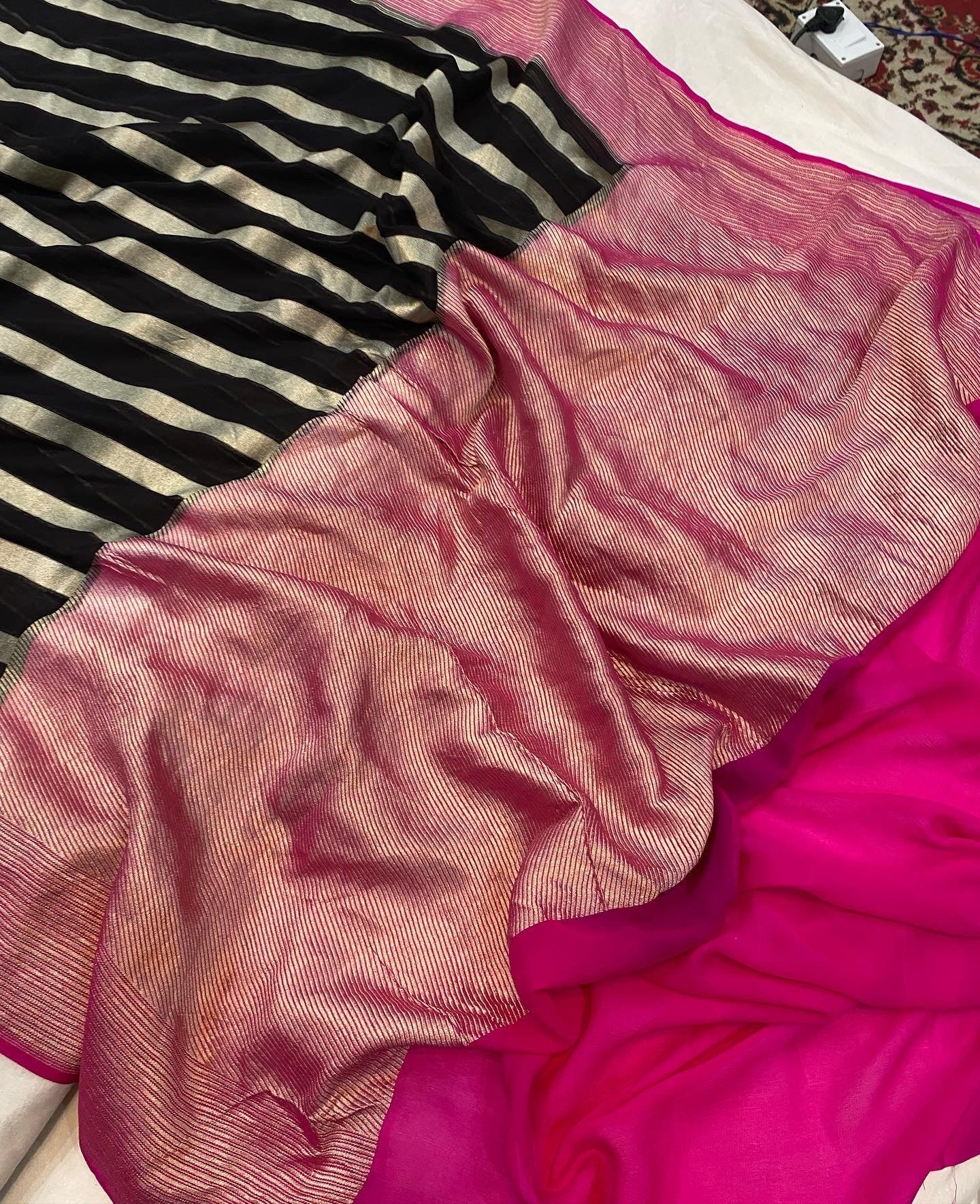 Khaddi Georgette Handloom Banarasi Saree