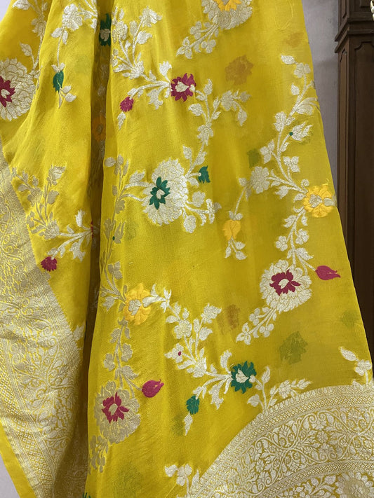 Pure Georgette Dupatta - Water Zari Meenakari