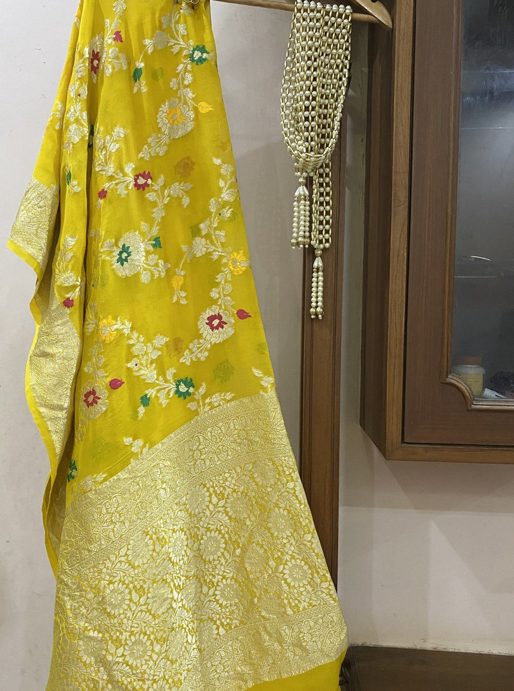 Pure Georgette Dupatta - Water Zari Meenakari