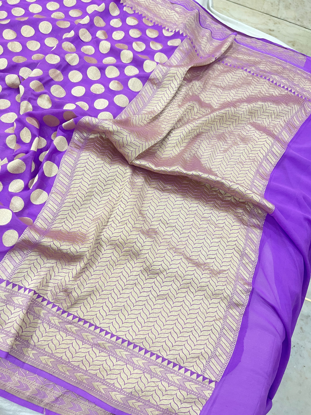 Khaddi Georgette Handloom Banarasi Saree