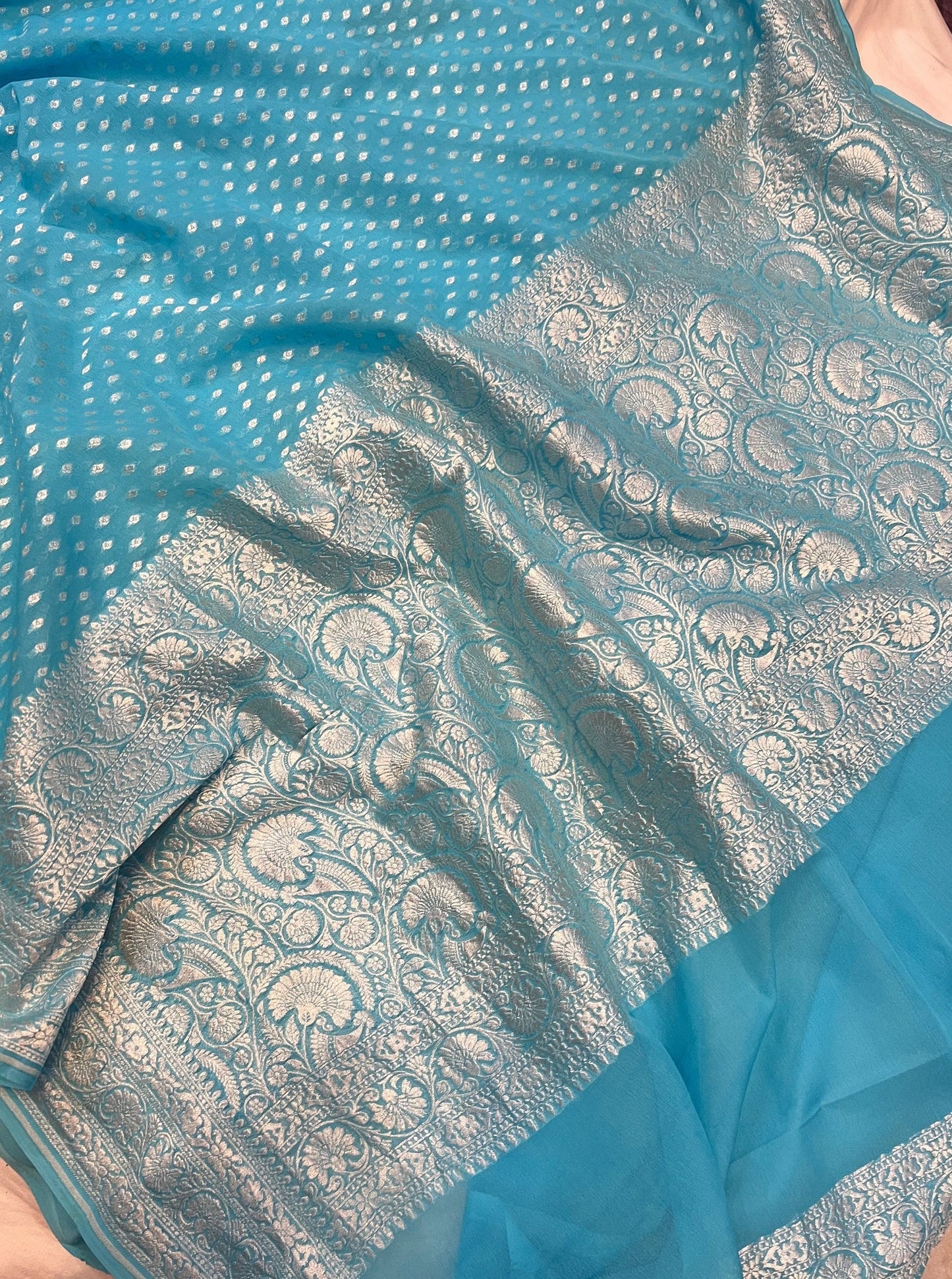 Pure Georgette Banarasi Handloom Saree