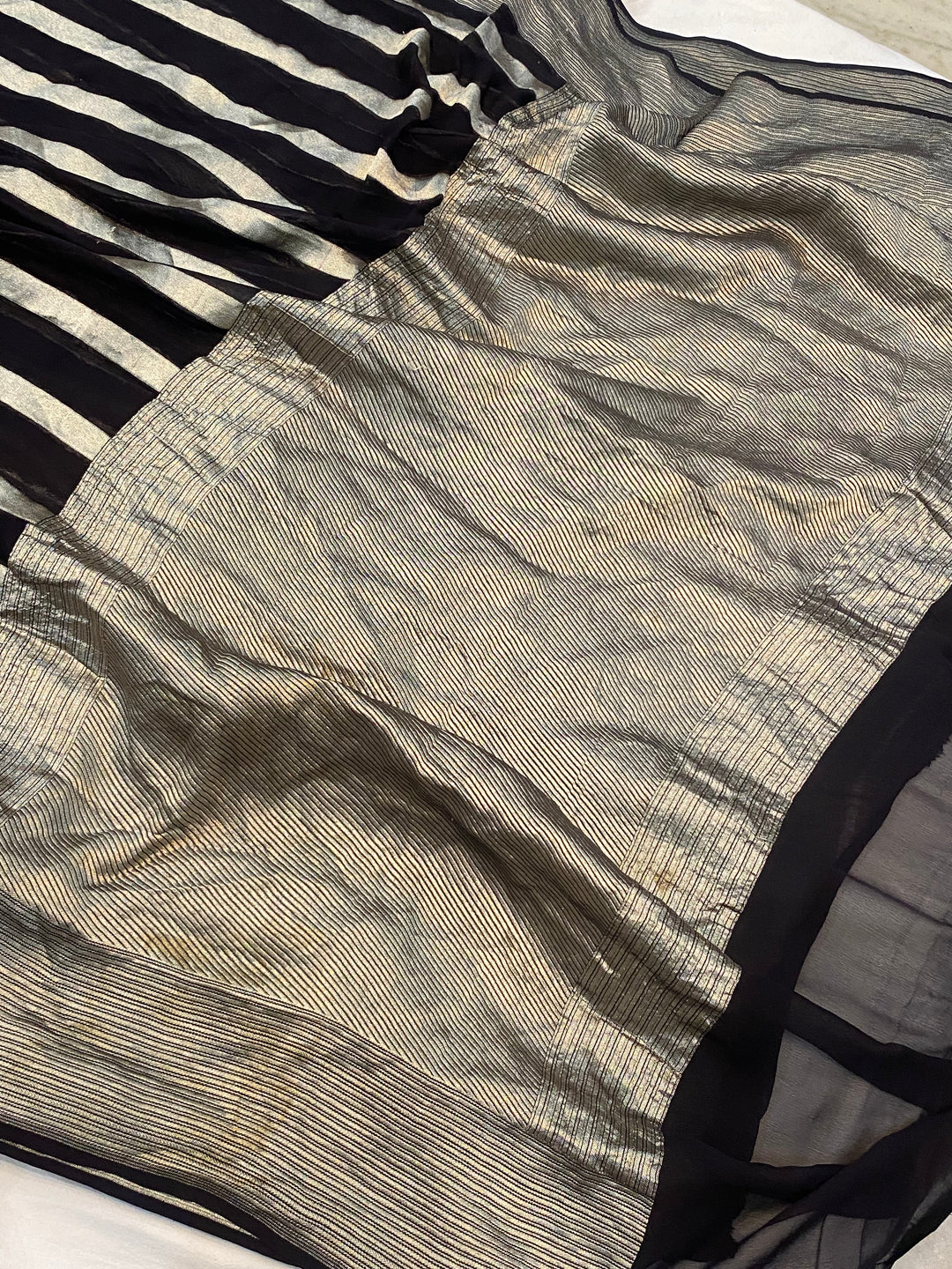 Khaddi Georgette Handloom Banarasi Saree