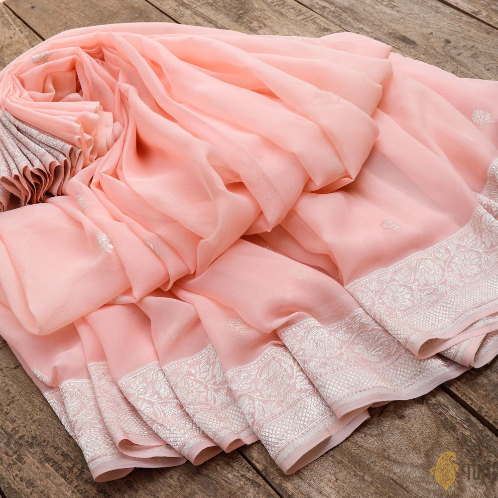 Pure Georgette Handloom Banarasi Saree