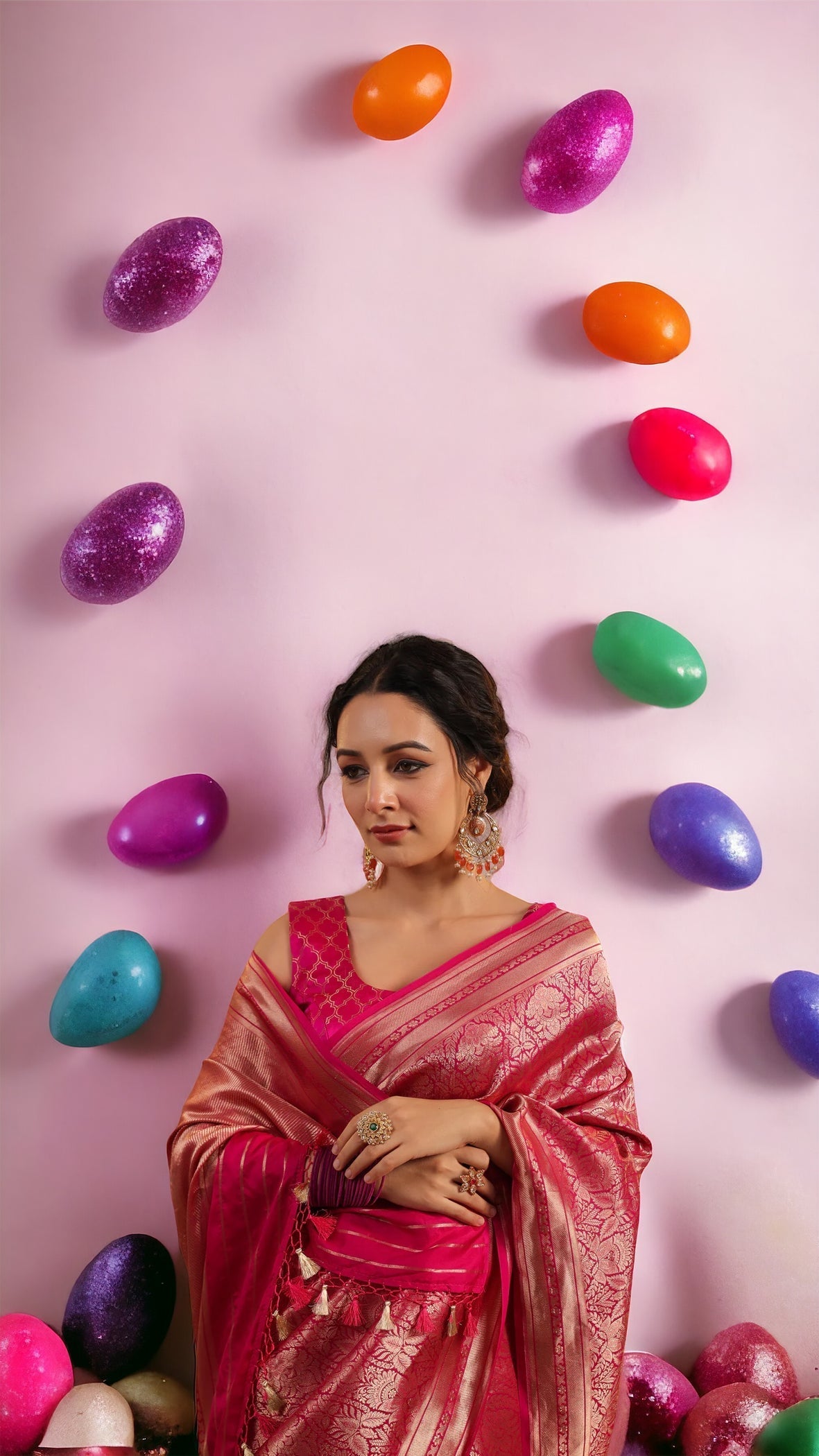Pure Katan Silk Banarasi Handloom Saree -Tanchui Brocade