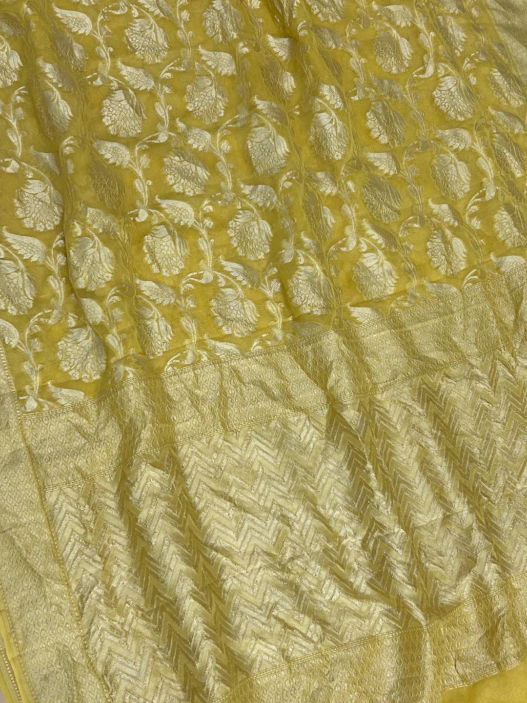 Khaddi Georgette Handloom Banarasi Saree