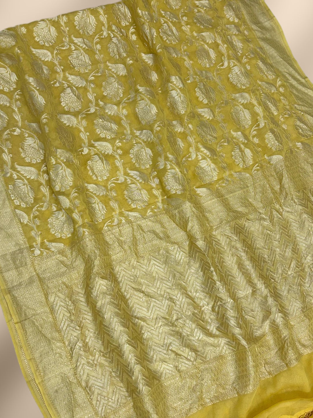 Khaddi Georgette Handloom Banarasi Saree