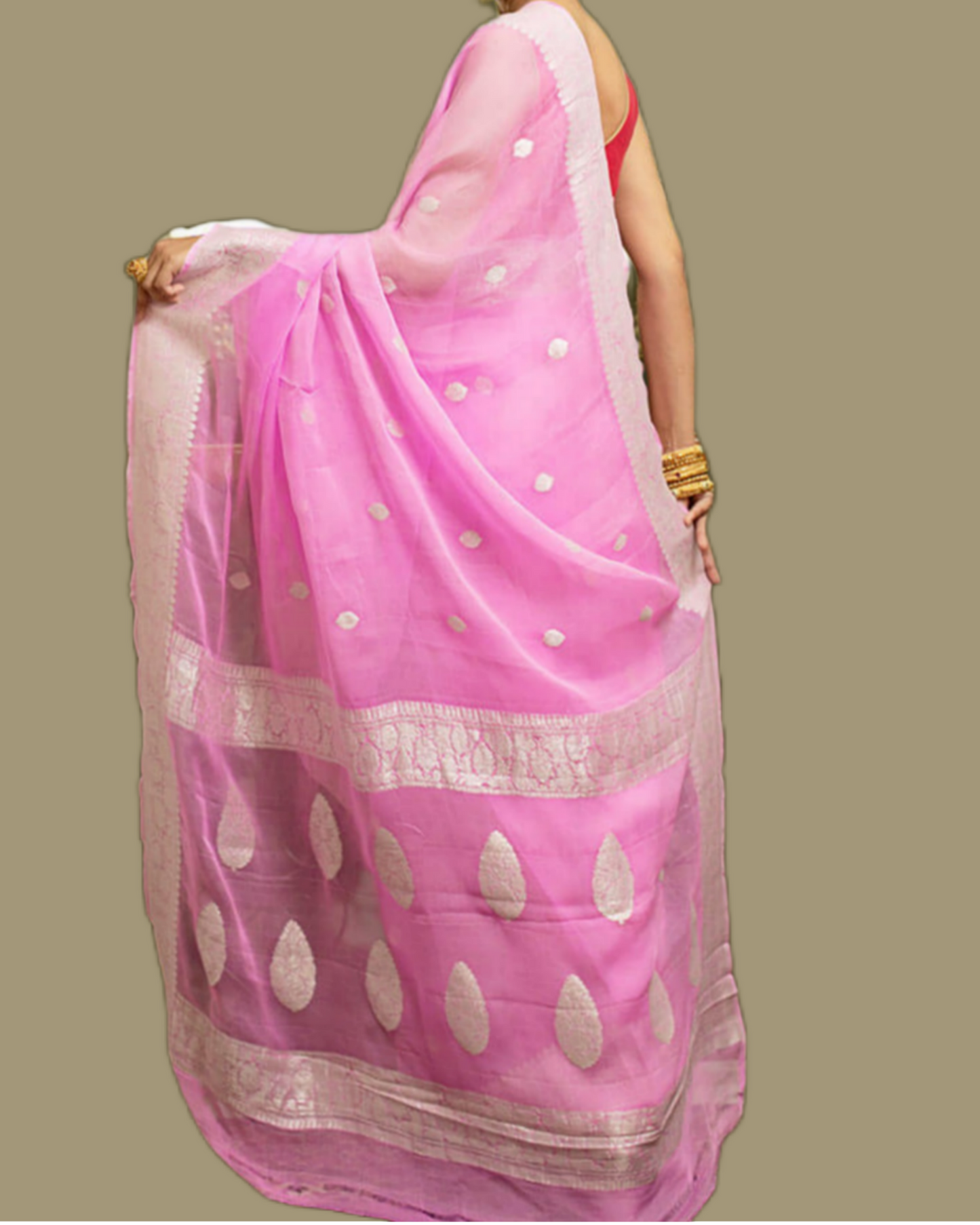 Pure Georgette Banarasi Handloom Saree