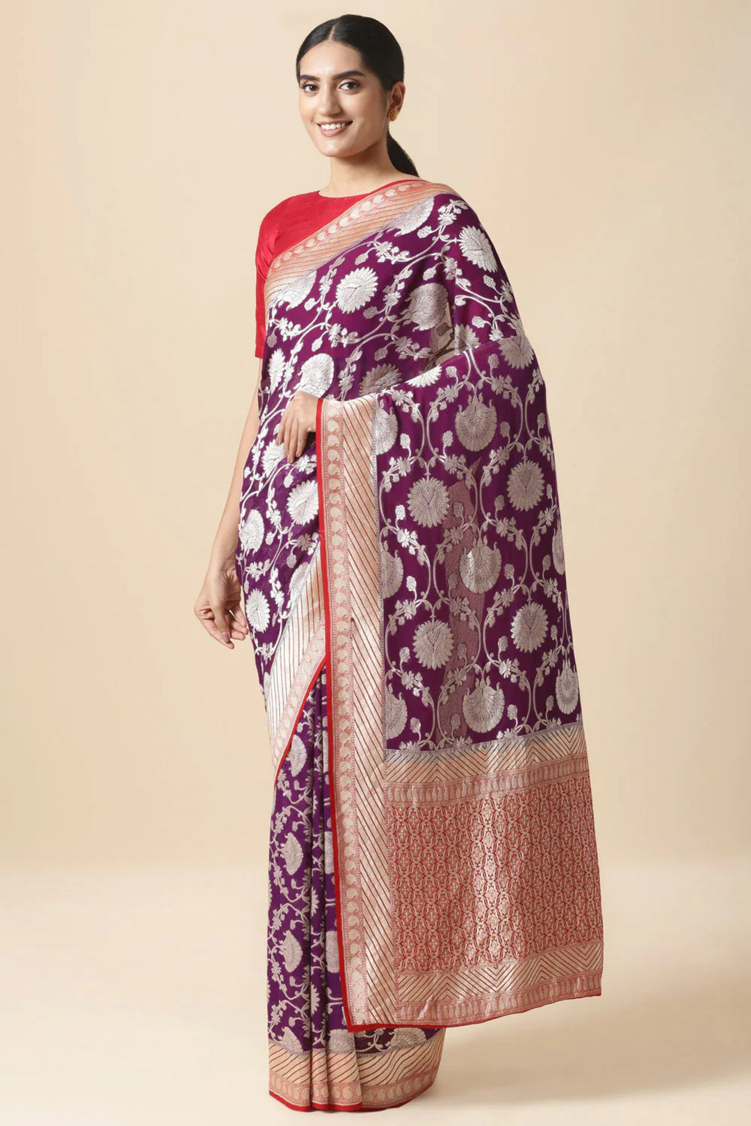 Khaddi Georgette Handloom Banarasi Saree