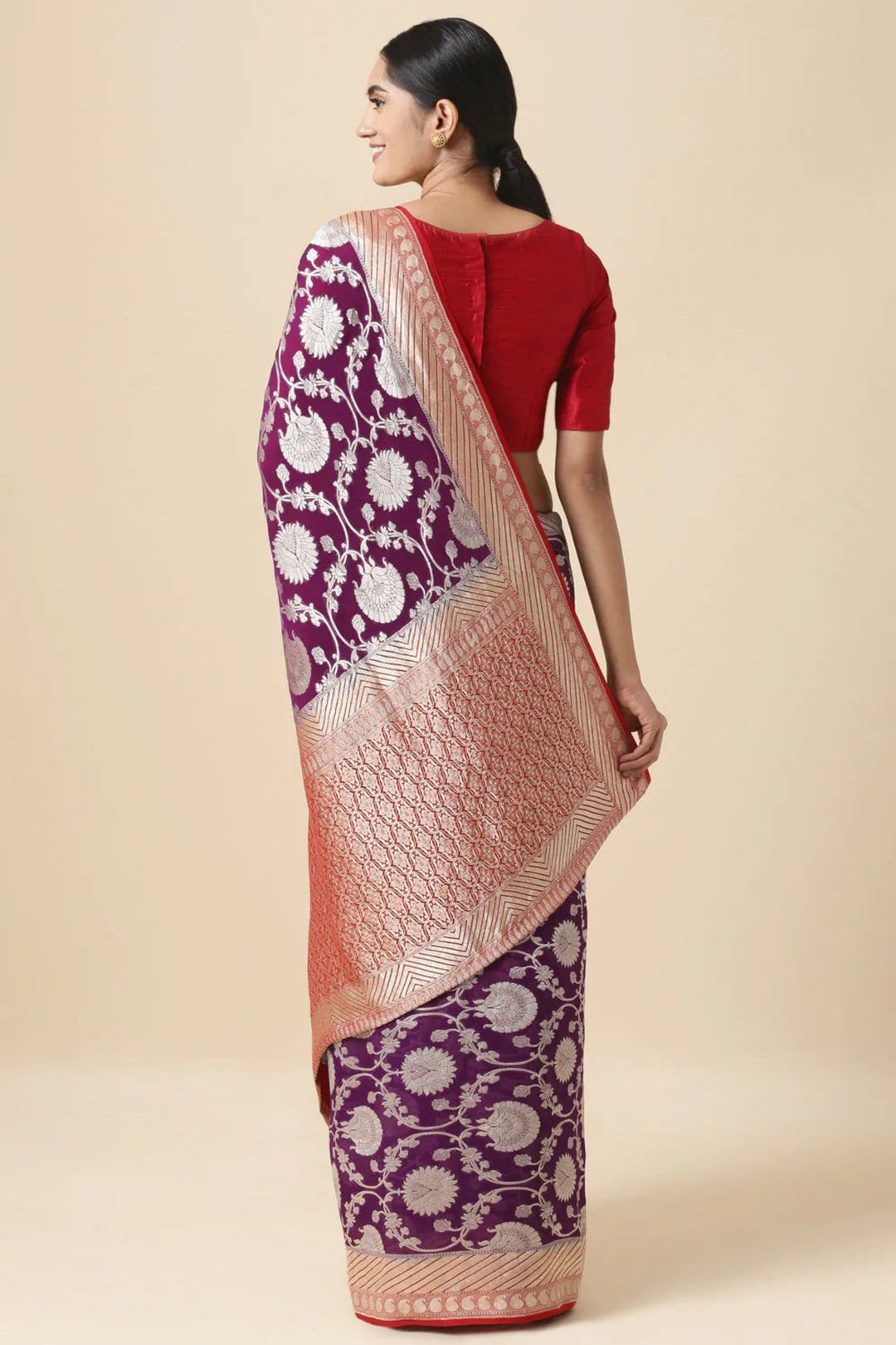 Khaddi Georgette Handloom Banarasi Saree