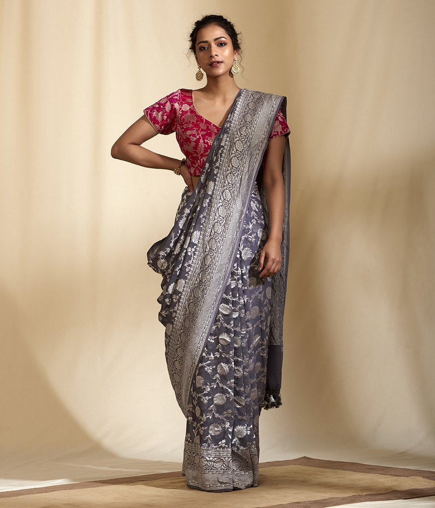 Pure Georgette Handloom Banarasi Saree