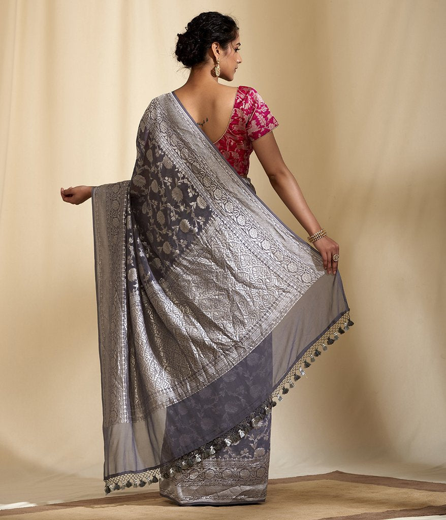 Pure Georgette Handloom Banarasi Saree