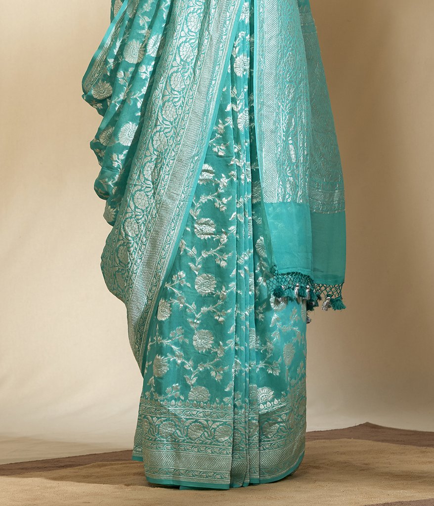 Pure Georgette Handloom Banarasi Saree