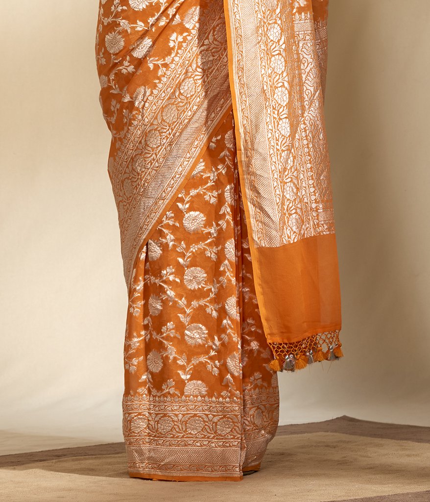 Pure Georgette Handloom Banarasi Saree