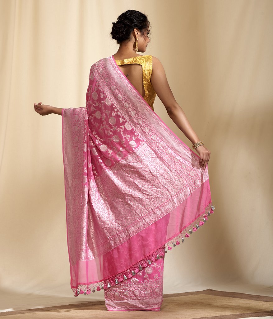 Pure Georgette Handloom Banarasi Saree