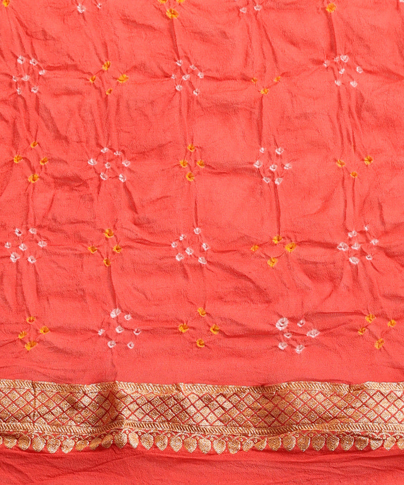 Pure Georgette Banarasi Bandhej Handloom Saree