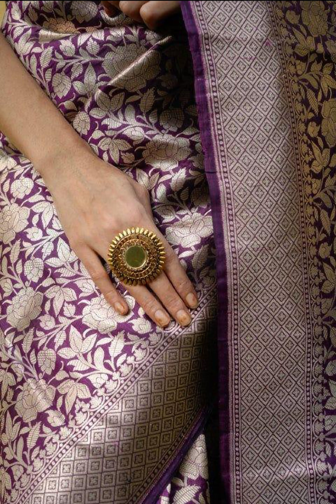 Pure Katan Silk Banarasi Handloom Saree - Tanchui Brocade