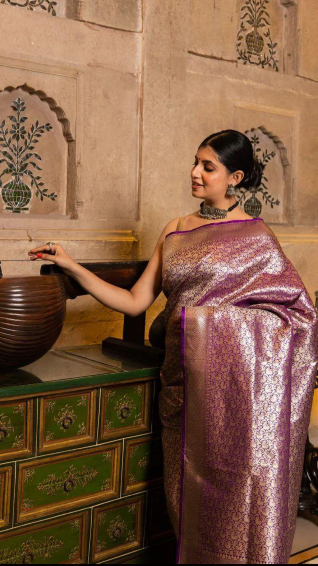 Pure Katan Silk Banarasi Handloom Saree - Tanchui Brocade