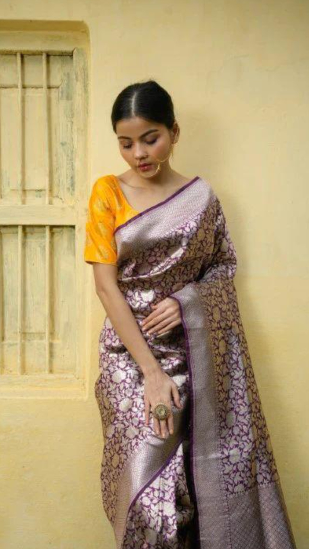 Pure Katan Silk Banarasi Handloom Saree - Tanchui Brocade