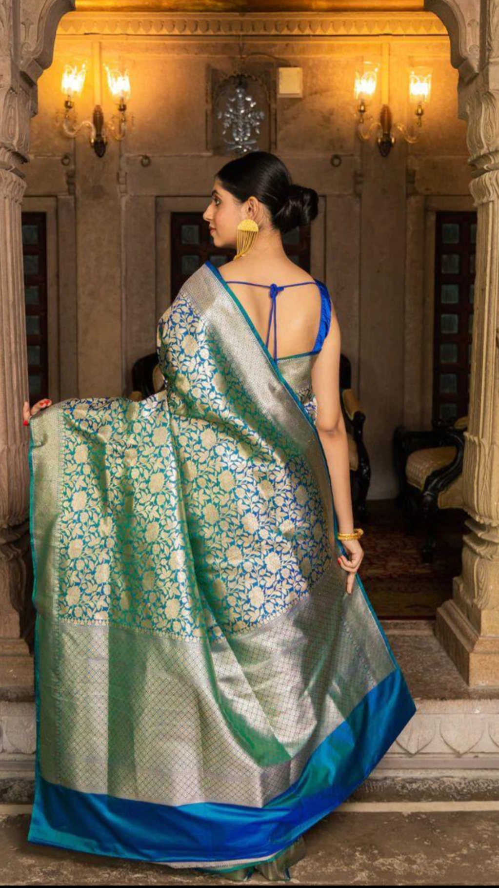 Pure Katan Silk Banarasi Handloom Saree - Tanchui Brocade