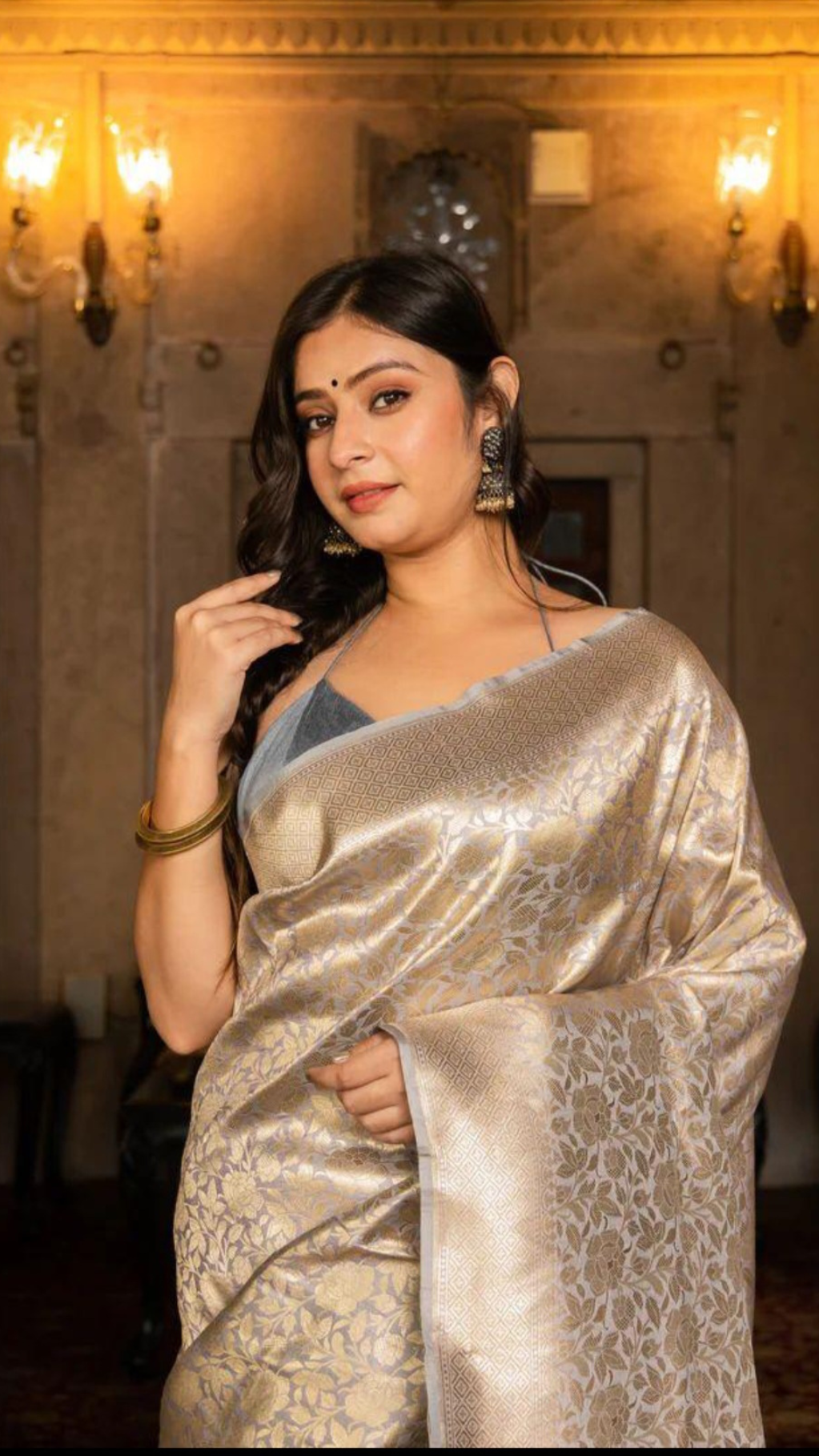 Pure Katan Silk Banarasi Handloom Saree - Tanchui Brocade