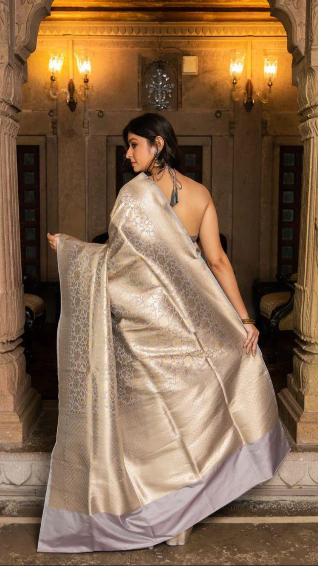 Pure Katan Silk Banarasi Handloom Saree - Tanchui Brocade