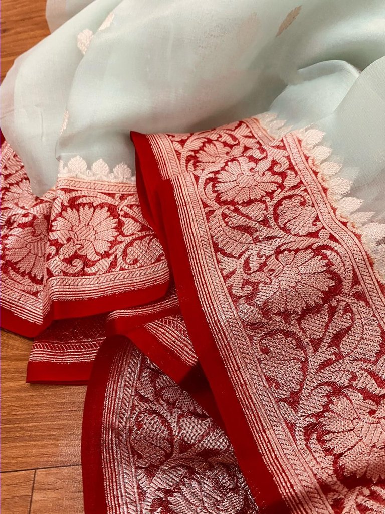 Pure Georgette Handloom Banarasi Saree