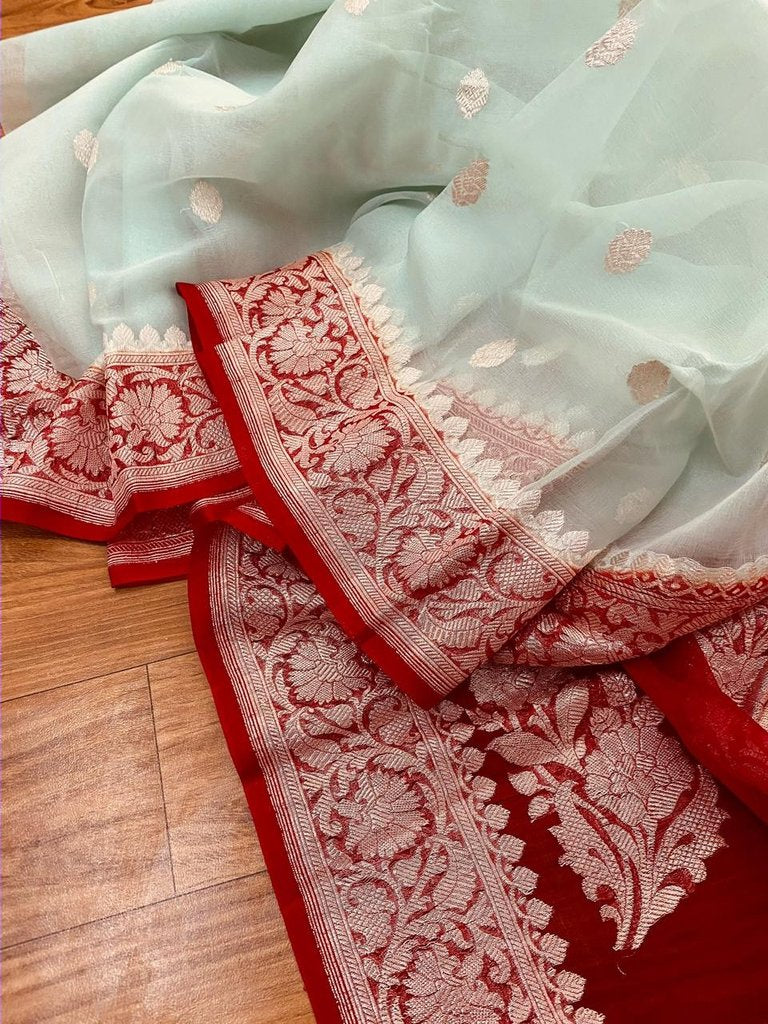 Pure Georgette Handloom Banarasi Saree