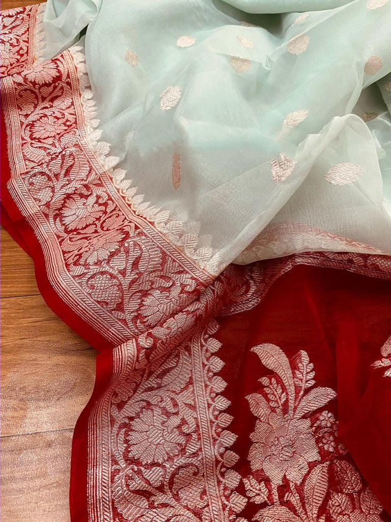 Pure Georgette Handloom Banarasi Saree