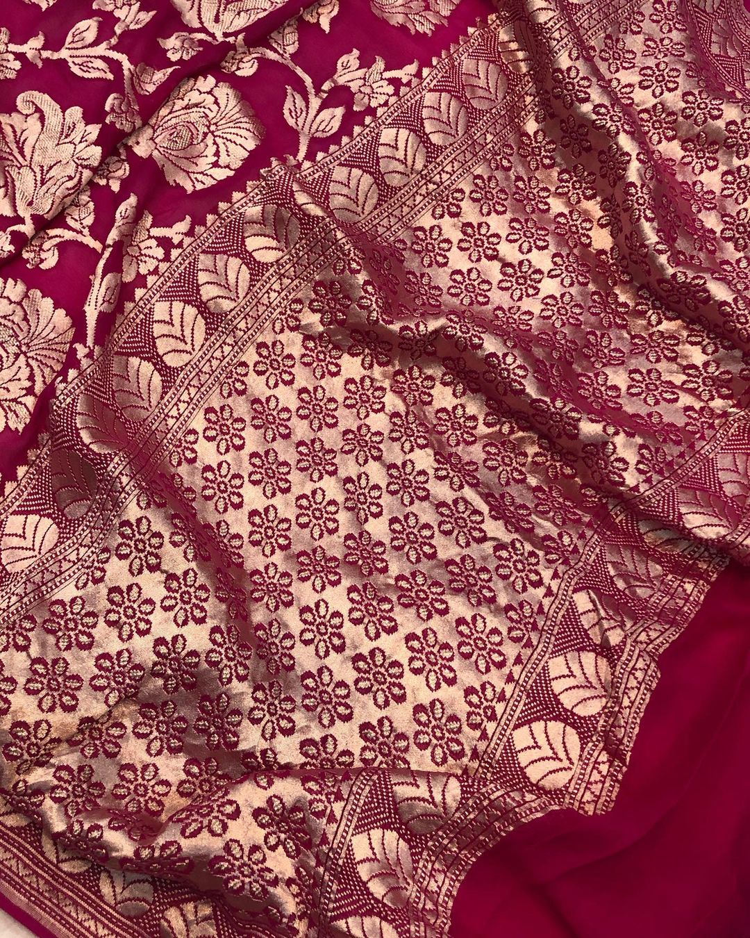 Khaddi Georgette Handloom Banarasi Saree