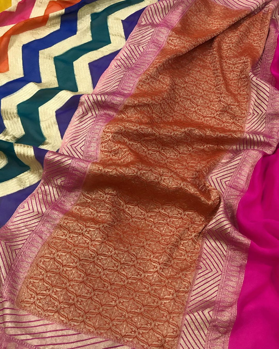 Khaddi Georgette Handloom Banarasi Saree
