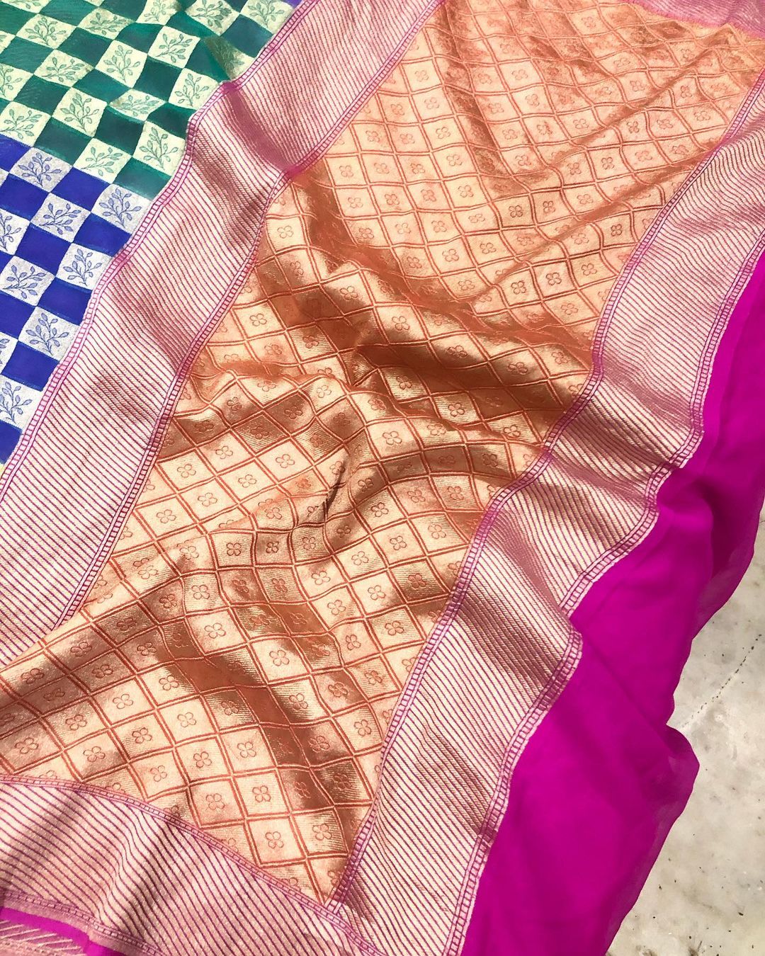 Khaddi Georgette Handloom Banarasi Saree