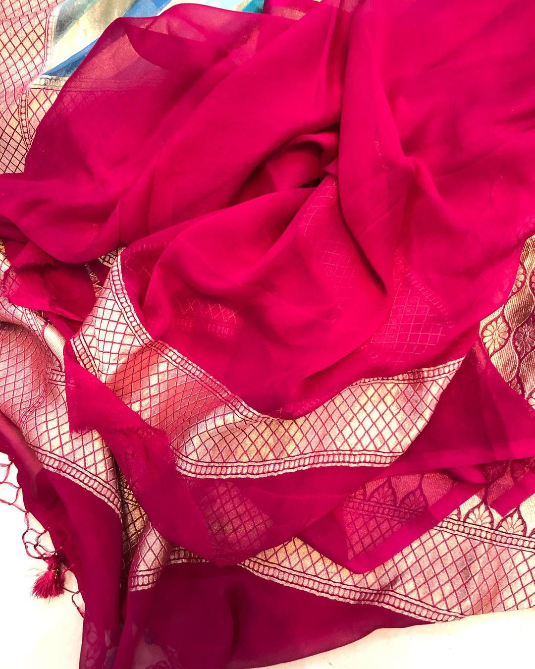 Khaddi Georgette Handloom Banarasi Saree