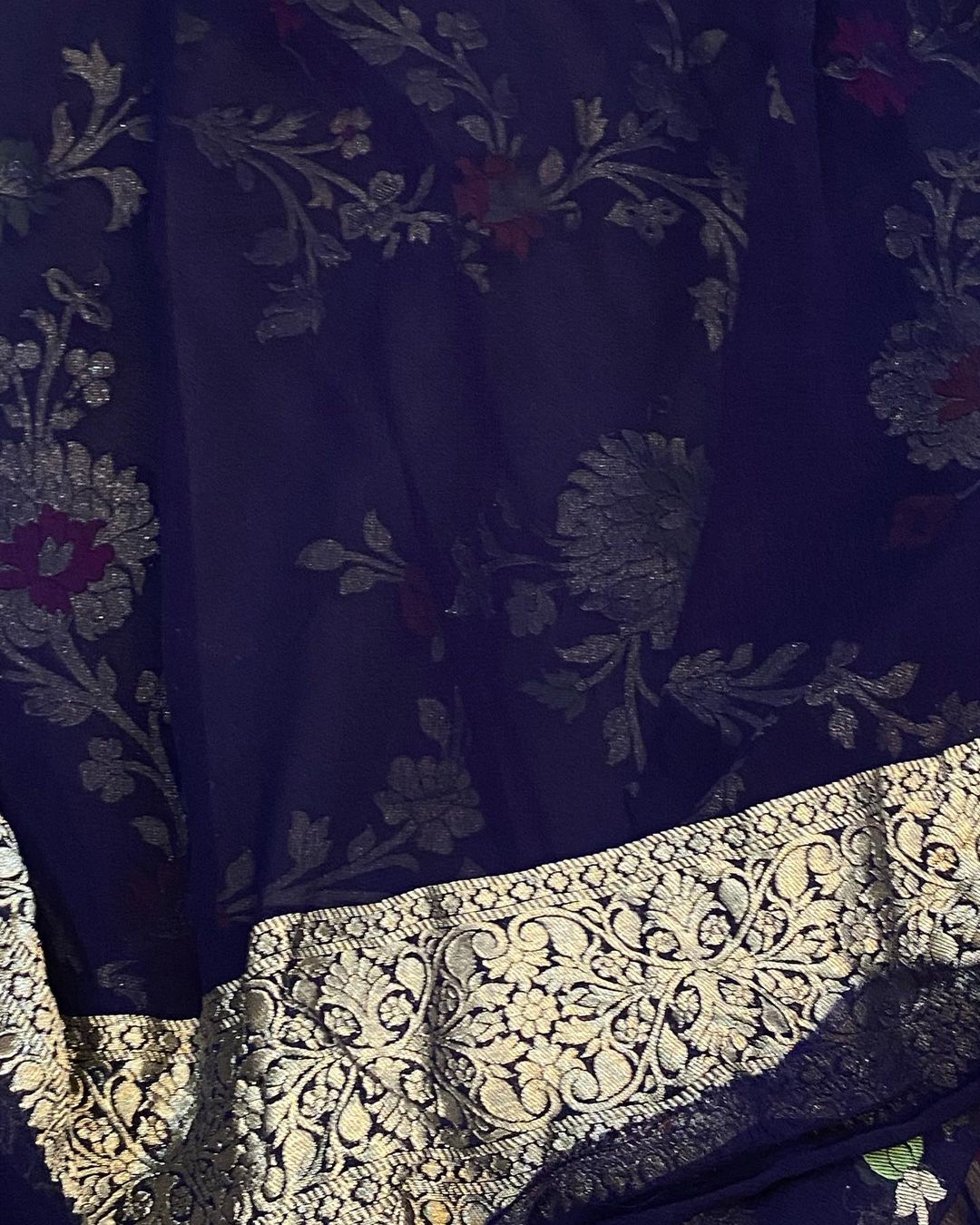 Khaddi Georgette Handloom Banarasi Saree