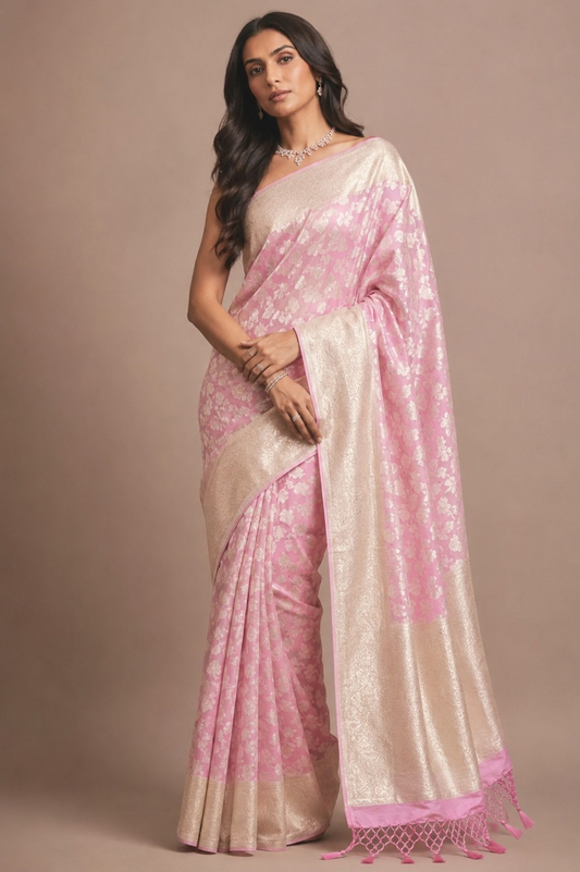 Khaddi Georgette handloom banarasi saree