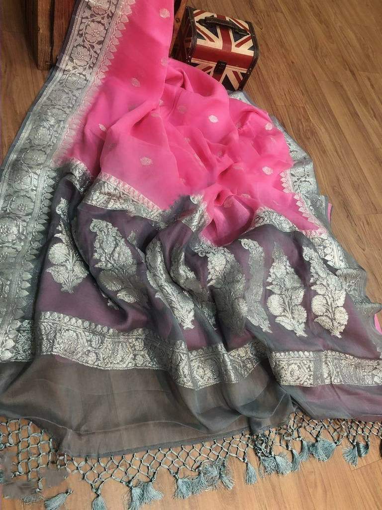 Pure Georgette Handloom Banarsi Saree
