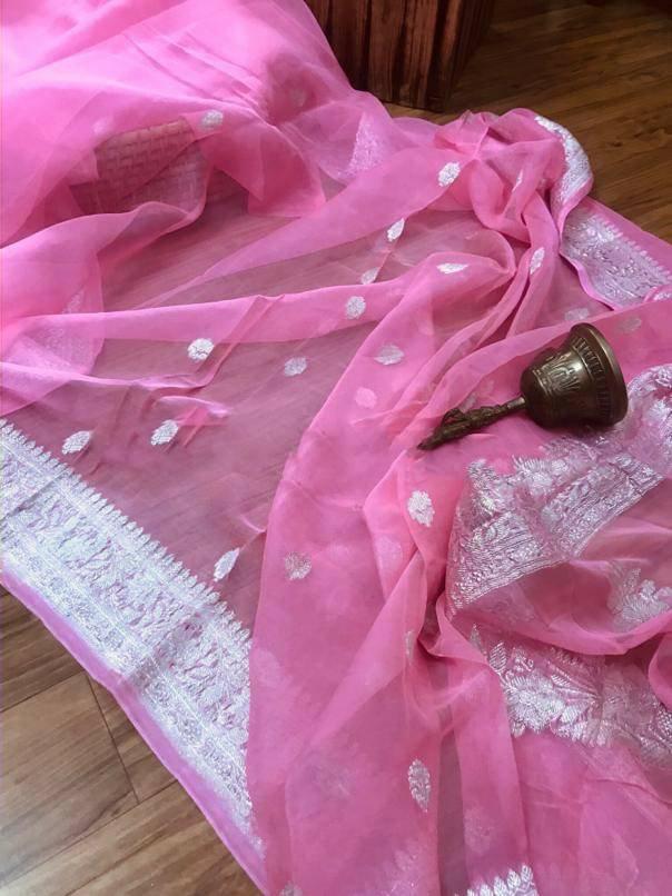 Pure Georgette Handloom Banarasi Saree