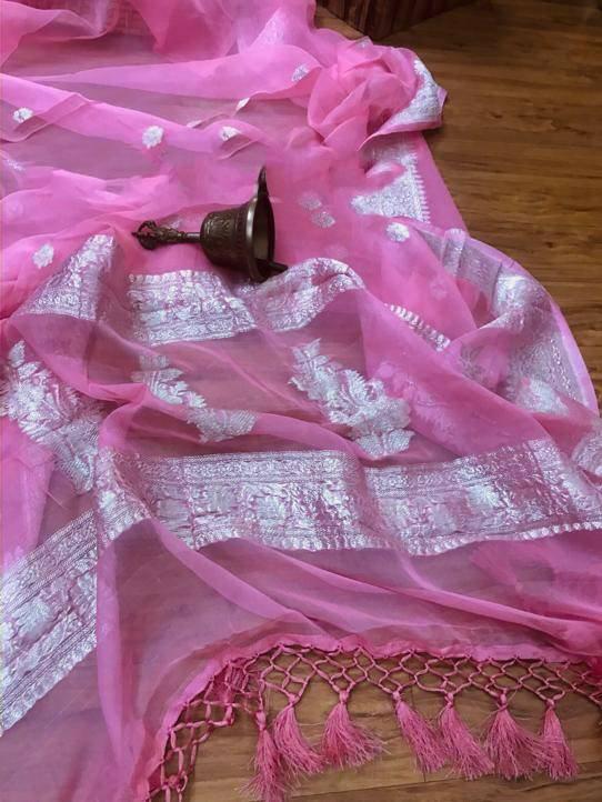 Pure Georgette Handloom Banarasi Saree