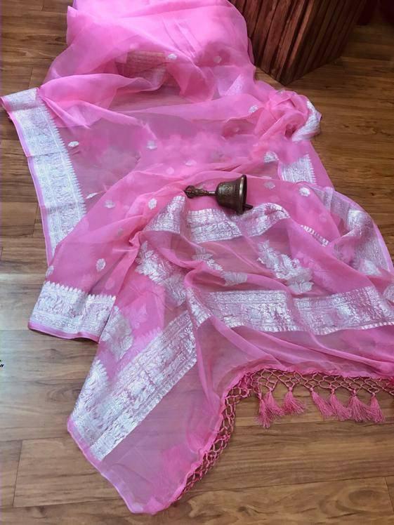 Pure Georgette Handloom Banarasi Saree