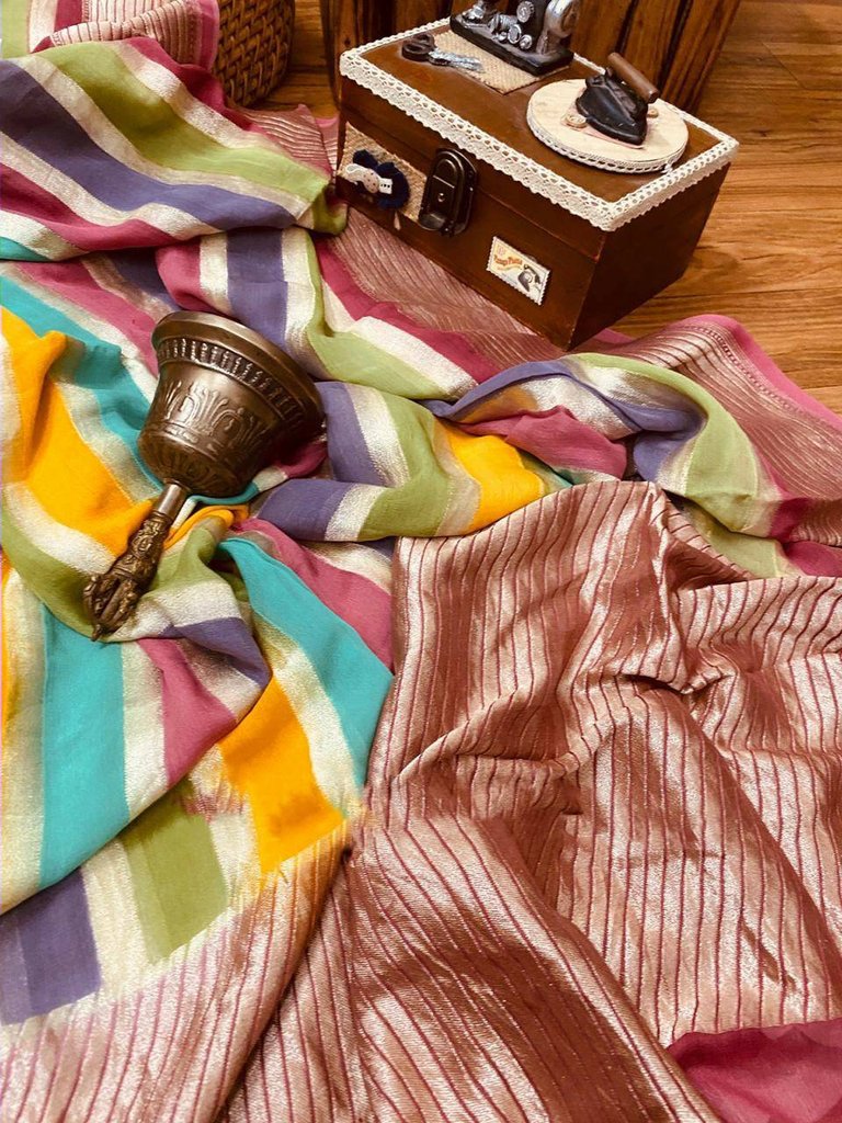Khaddi Georgette Handloom Banarasi Saree