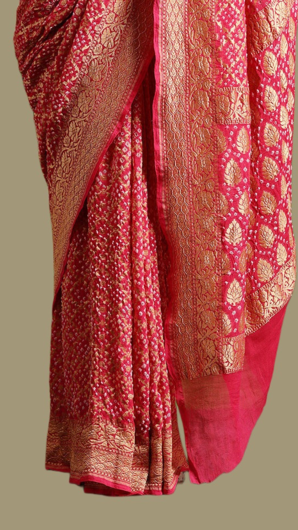 Pure Georgette Banarasi Bandhej Handloom Saree