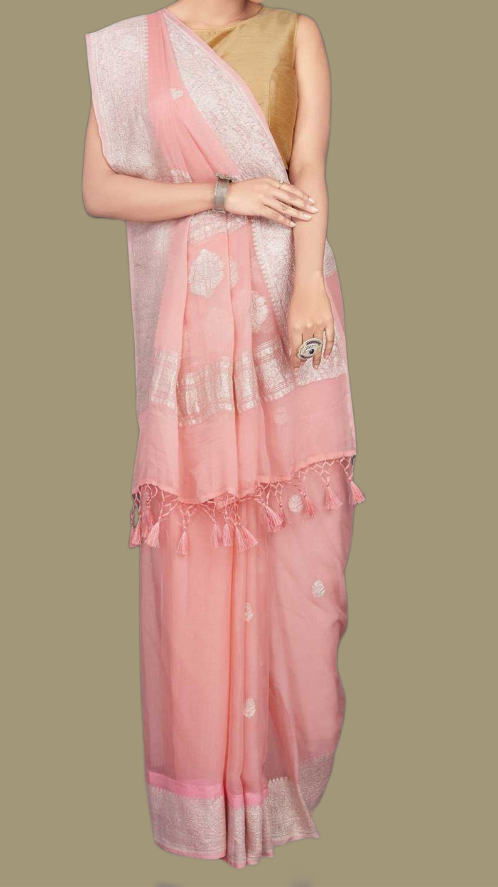 Pure Georgette Handloom Banarsi Saree