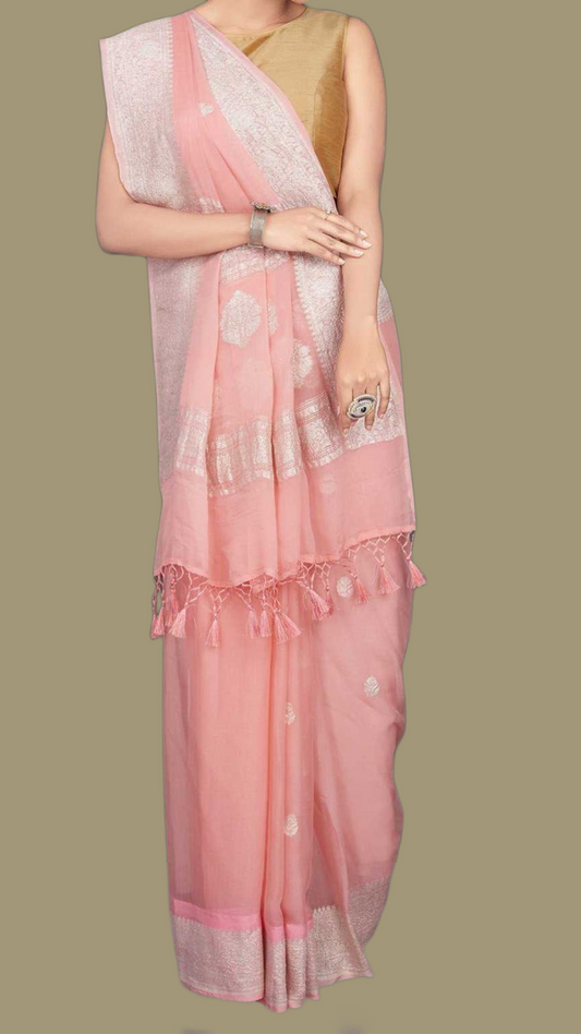 Pure Georgette Handloom Banarsi Saree