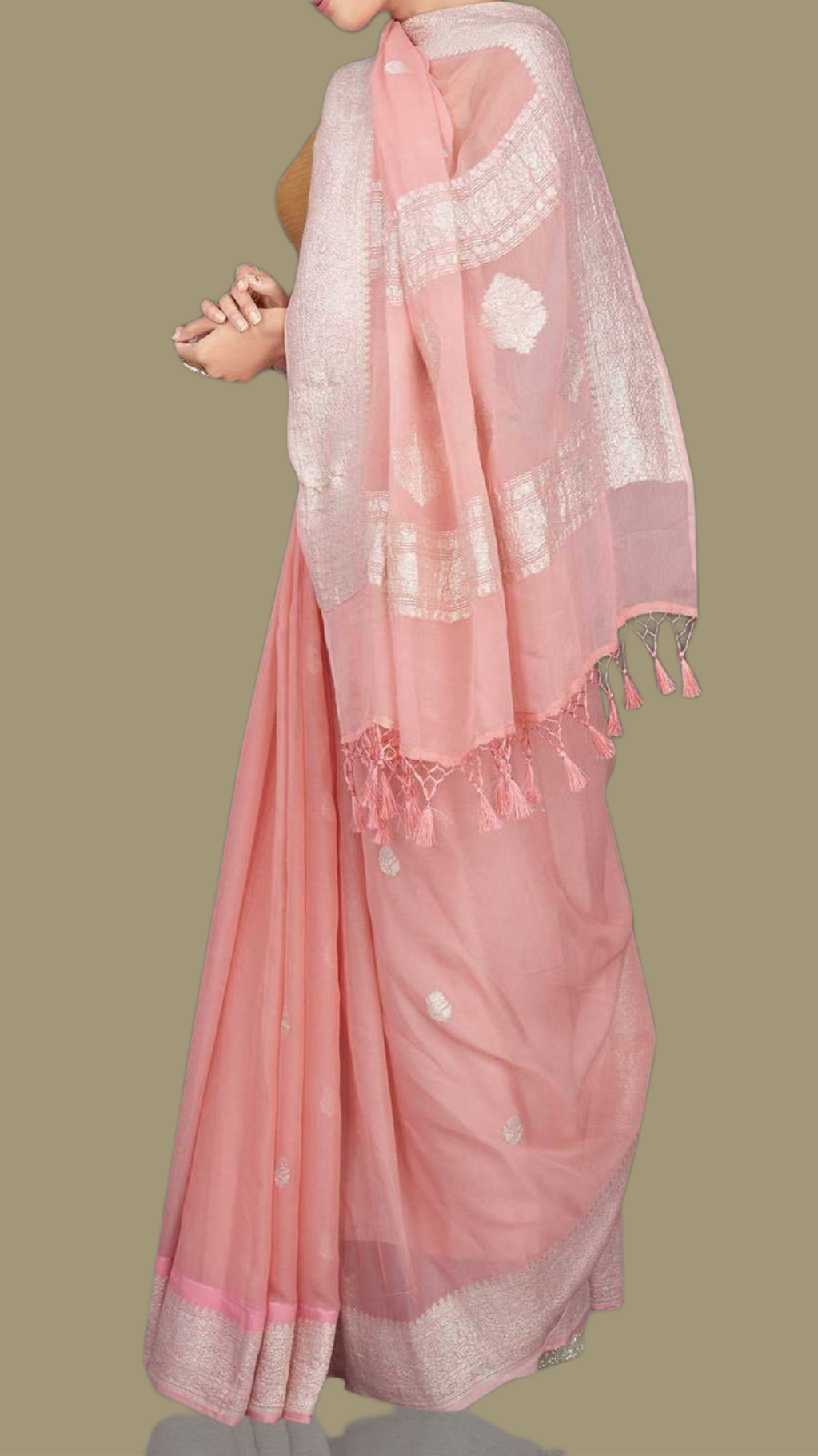 Pure Georgette Handloom Banarsi Saree