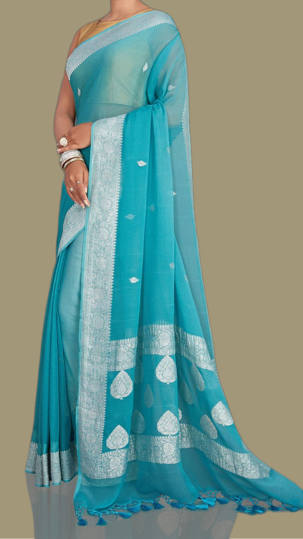 Pure Georgette Handloom Banarsi Saree