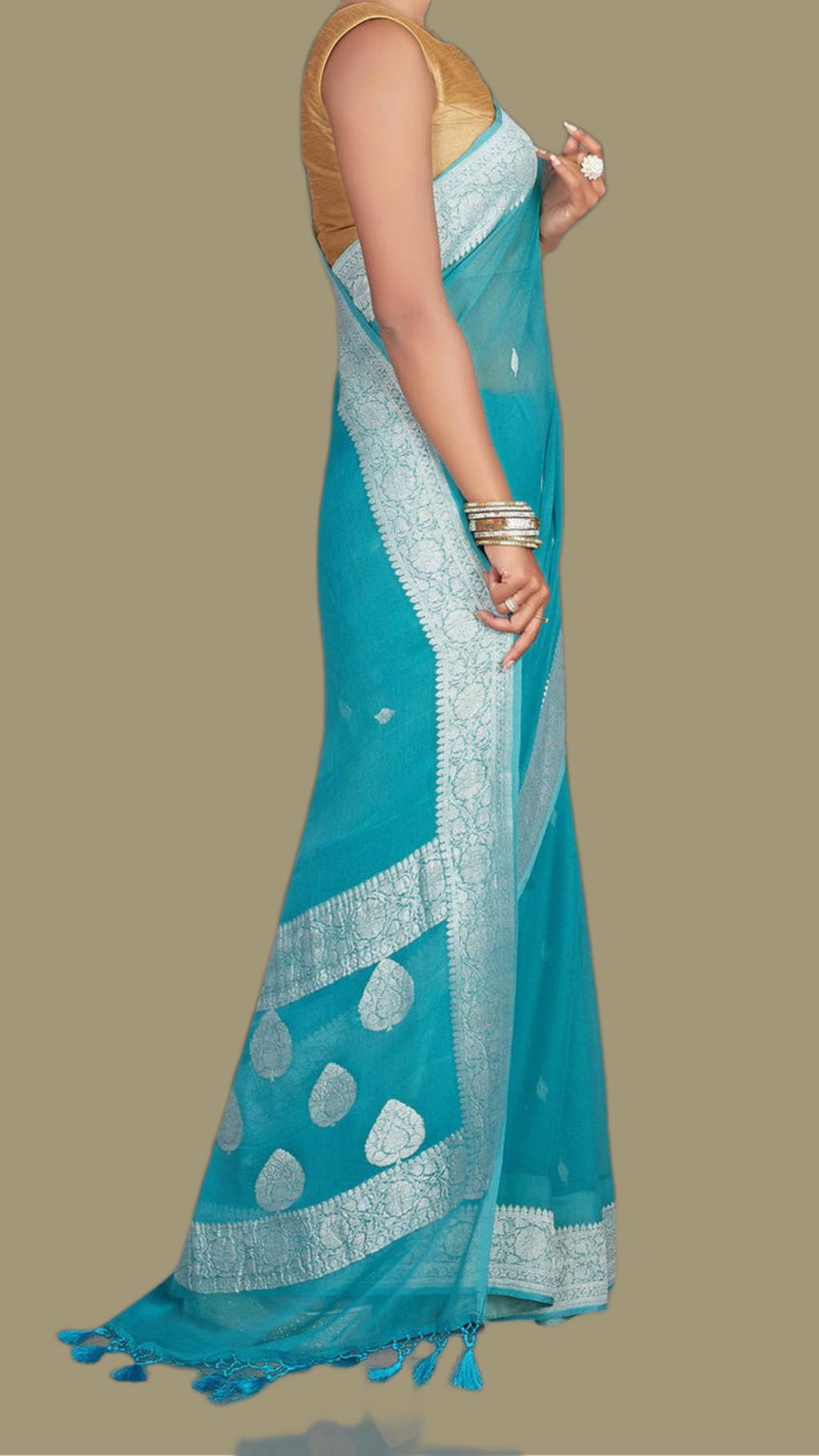 Pure Georgette Handloom Banarsi Saree