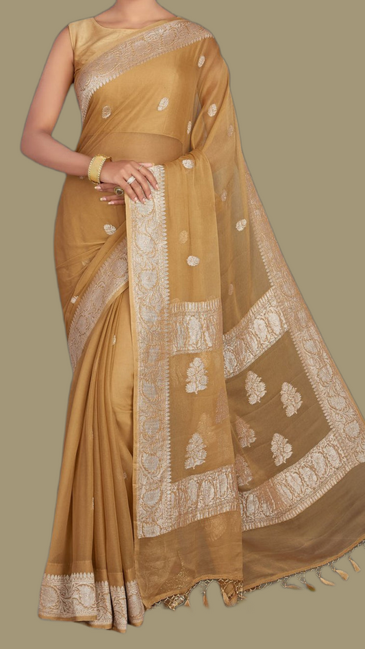 Pure Georgette Handloom Banarsi Saree