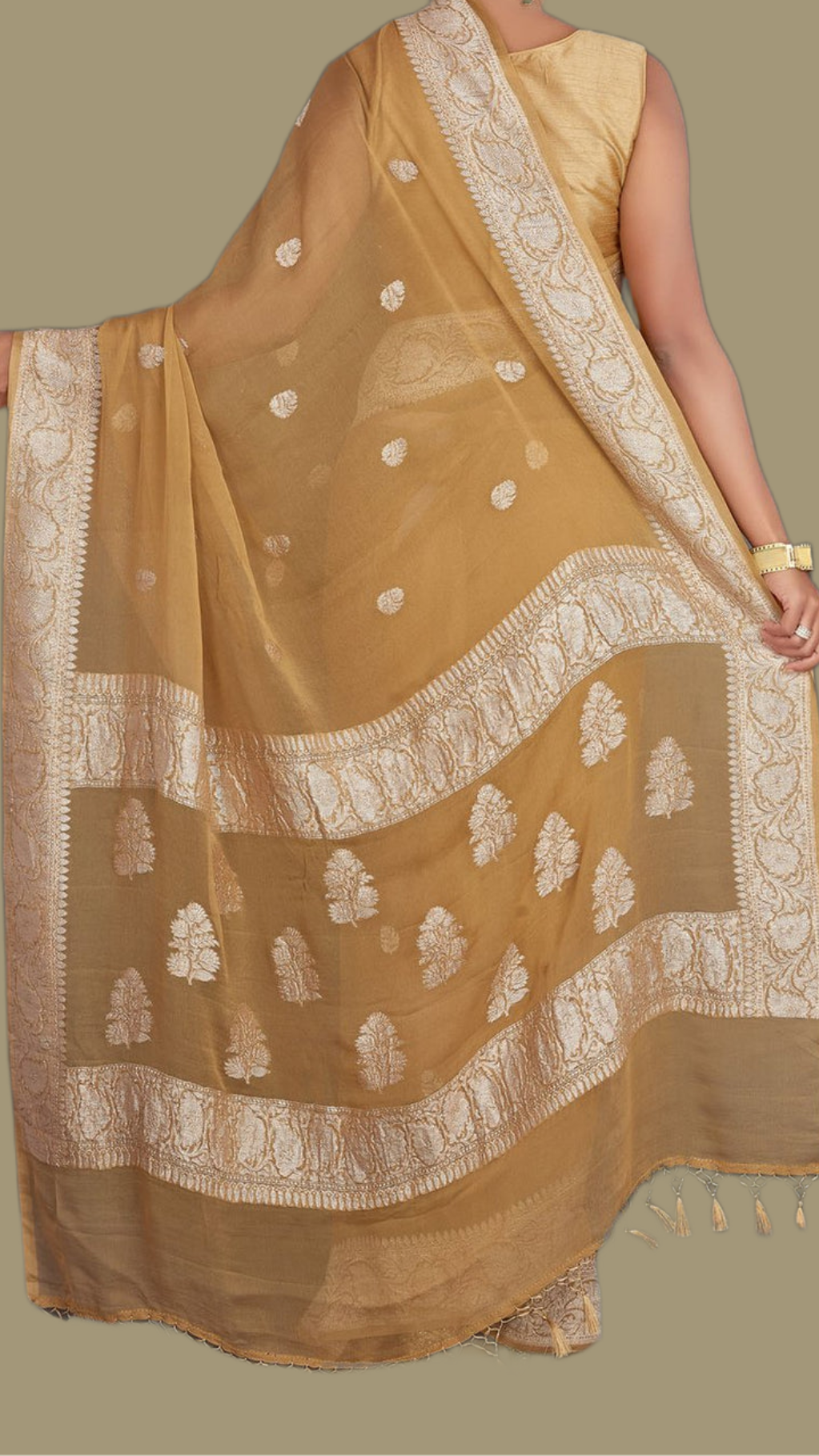 Pure Georgette Handloom Banarsi Saree