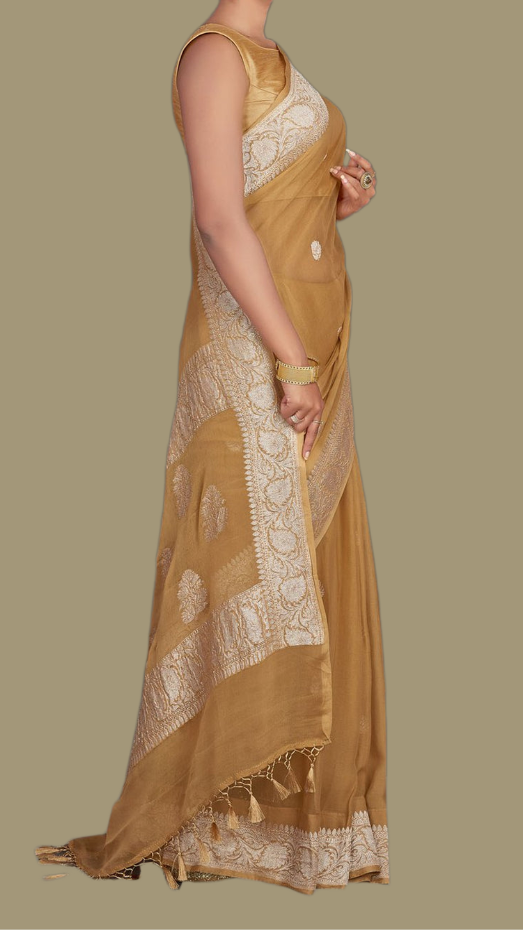 Pure Georgette Handloom Banarsi Saree