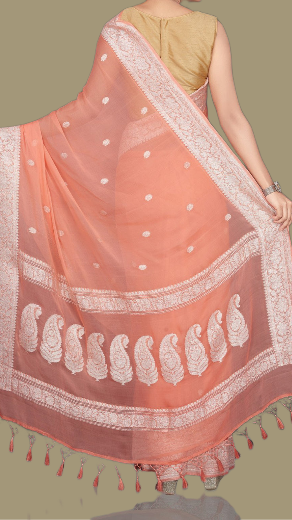 Pure Georgette Handloom Banarsi Saree